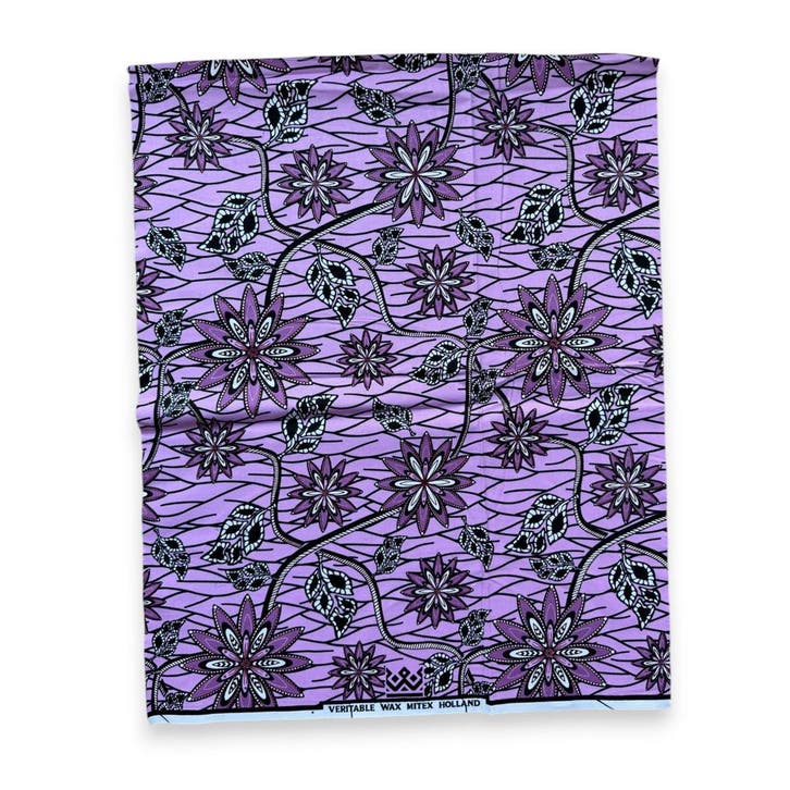 Fat Quarter Afrikaanse Wax Print Stof - Paars FTQ 8713 - Qui, Hobby en Vrije tijd, Stoffen en Lappen, Nieuw, Ophalen of Verzenden