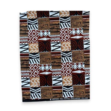 Fat Quarter Afrikaanse Wax Print Stof - Bruin FTQ 8731 - Qui, Ophalen of Verzenden, Nieuw