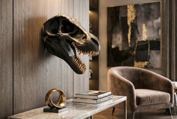 Wanddecoratie sculptuur T-REX 40 cm zwart - 48059, Ophalen of Verzenden, Nieuw