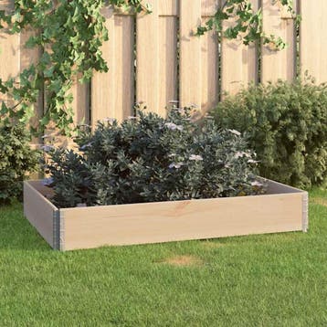 vidaXL Plantenbak verhoogd 80x120 cm massief grenenhout, Minder dan 30 cm, Verzenden, Nieuw, 60 tot 100 cm