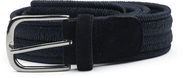 Profuomo Waxed Geweven Riem Navy maat 105 Heren, Verzenden, Nieuw, Profuomo, Echt leder