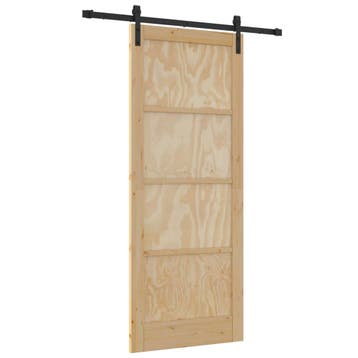 vidaXL Schuifdeur 86 x 211 cm Bewerkt hout Naturel, Verzenden, Nieuw