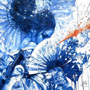 NYX (XX) - PorcelainMuse - Geisha Bleue – Portrait Japonais