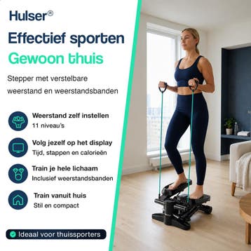 Stepper met display - Verstelbaar - Met weerstandsbanden, Verzenden, Nieuw