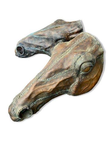 Beeld, Handcrafted Horseheads - EACH Head: L 63 cm x H 35 cm