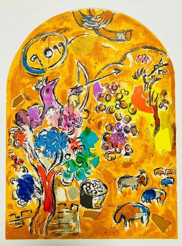 Marc Chagall (1887-1985) - Tribu de Joseph (from Vitraux, Antiek en Kunst