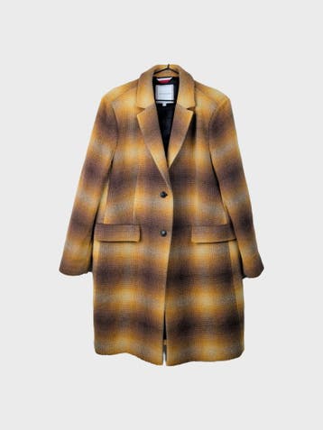 Tommy Hilfiger Lange jas Dames maat XL Geel Vintage, Geel, Maat 46/48 (XL) of groter, Ophalen of Verzenden, Zo goed als nieuw