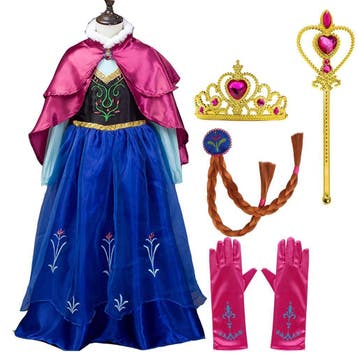 Frozen Anna jurk - roze cape - 92,98,104,110,116,122,128,134, Ophalen of Verzenden, Nieuw, 110 t/m 116, Meisje