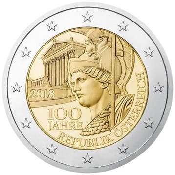 Oostenrijk 2 Euro 100 Jaar Republiek 2018, Verzenden