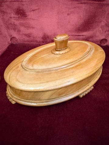 Vintage - Kist - Hout - Gedraaid houten juwelenkistje