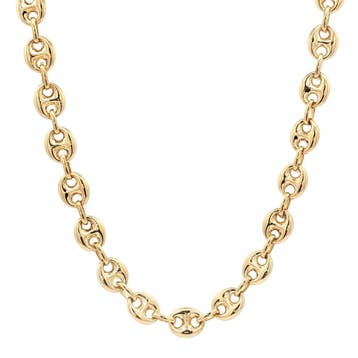 Gouden koffiebonen collier 50 cm 18 karaat, Verzenden, Zo goed als nieuw, Goud