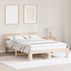 vidaXL Bedframe met hoofdeinde Naturel 160 x 200 cm Massief, Huis en Inrichting, Slaapkamer | Bedden, Verzenden, Nieuw, Bruin