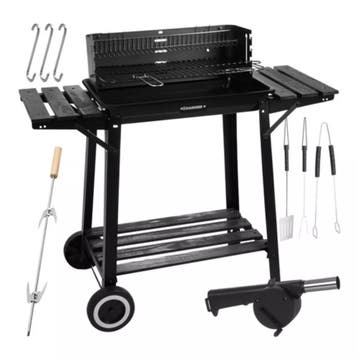 Kaminer Zwarte houtskool barbecue 93 x 41 x 86 cm met spi..., Ophalen of Verzenden, Nieuw