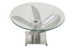 Maritieme salontafel OCEAN M 60cm antiek zilver rond, Huis en Inrichting, Tafels | Salontafels, Ophalen of Verzenden, Nieuw