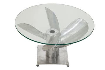 Maritieme salontafel OCEAN M 60cm antiek zilver rond, Huis en Inrichting, Ophalen of Verzenden, Nieuw