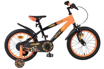 Volare Strike Kinderfiets - Jongens - 16 inch - Zwart Oranje, Fietsen en Brommers, Fietsen | Kinderfietsjes, Overige merken, Zijwieltjes