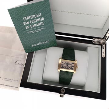 Cartier Tank Divan Automatic Large W6300856 2603; 18ct...., Overige merken, Leer, Ophalen of Verzenden, Zo goed als nieuw