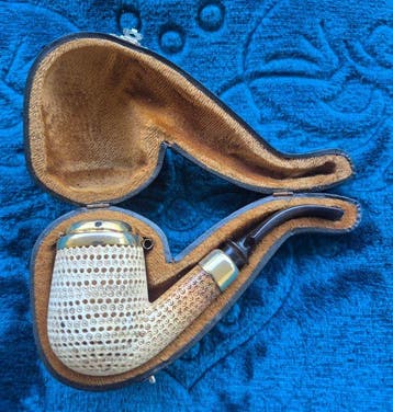Meerschuim pijp - Messing, meerschaum, Verzamelen, Rookartikelen, Aanstekers en Luciferdoosjes, Nieuw