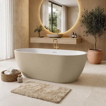 Ligbad Bahia  170 x 75 x 58 cm Vrijstaand Bad Beige, Verzenden, Nieuw, Bad