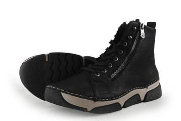 Rieker Veterboots in maat 42 Zwart, Verzenden, Zwart, Overige typen, Zo goed als nieuw