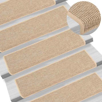 vidaXL Trapmatten 15 st 65x21x4 cm lichtbeige met, Verzenden, Nieuw