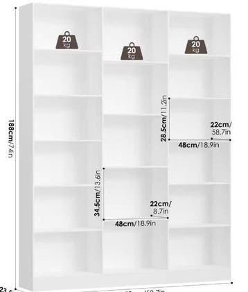 Ruim 17-Vakken Boekenrek – Opbergrek voor Woonkamer en Studi, Huis en Inrichting, Kasten | Boekenkasten, Verzenden, Nieuw