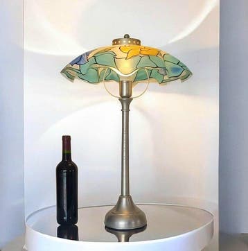 Lamp - Exclusief model - Tiffany-inspiratie - Glas, Staal