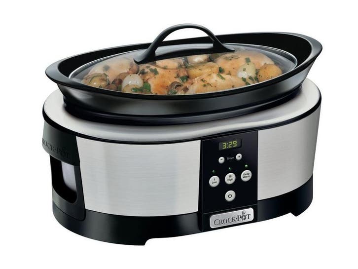 Crock Pot CR605 - Slowcooker - 5.7 liter - Zilver/Zwart, Witgoed en Apparatuur, Slowcookers, Zo goed als nieuw, Verzenden