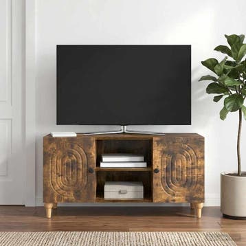 vidaXL TV-kast Gerookt eiken 102 x 34,5 x 50 cm Bewerkt hout, Minder dan 50 cm, Verzenden, Nieuw, Minder dan 100 cm