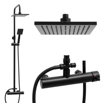 Doucheset Zwart | 20x20cm Regendouche | A-kwaliteit | Bes..., Ophalen of Verzenden, Nieuw, Koper, Douche