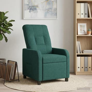 vidaXL Relaxfauteuil Donkergroen Stof, Huis en Inrichting, Verzenden, Nieuw