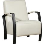 Set van 2 Leren fauteuils Glory - Hermes Djerba (crème), Nieuw, Ophalen of Verzenden, 50 tot 75 cm, Leer