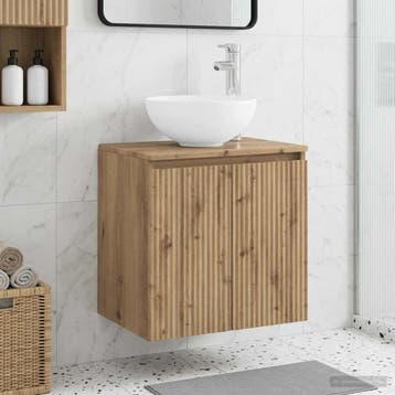 vidaXL Wandgemonteerd wastafelmeubel Artisanaal eiken, Verzenden, Nieuw
