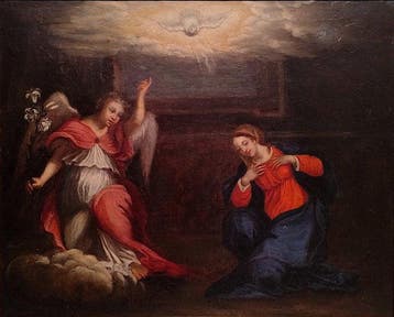 Italiaanse school (XVII) - Annunciazione, Antiek en Kunst