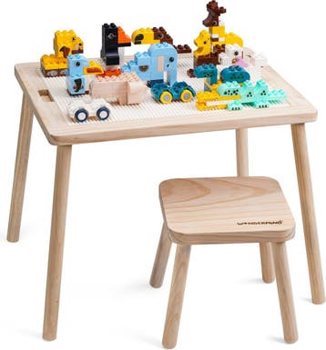 Premium Massief Houten Bouwtafel Set + Triple Bonus, Ophalen of Verzenden, Zo goed als nieuw