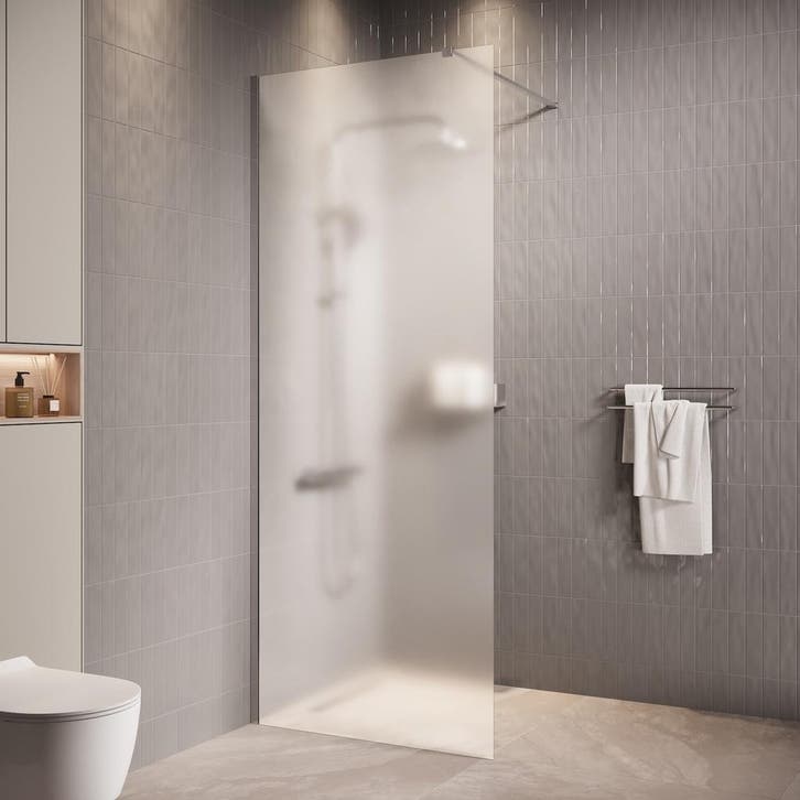 Douchewand Florida 80 x 200 cm Chroom – Inloopdouche 8 mm, Doe-het-zelf en Verbouw, Sanitair, Nieuw, Douche, Verzenden