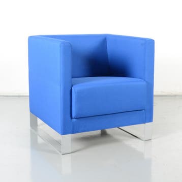 Profim Colorado design fauteuil, blauw, ringpoot, Antiek en Kunst, Ophalen of Verzenden