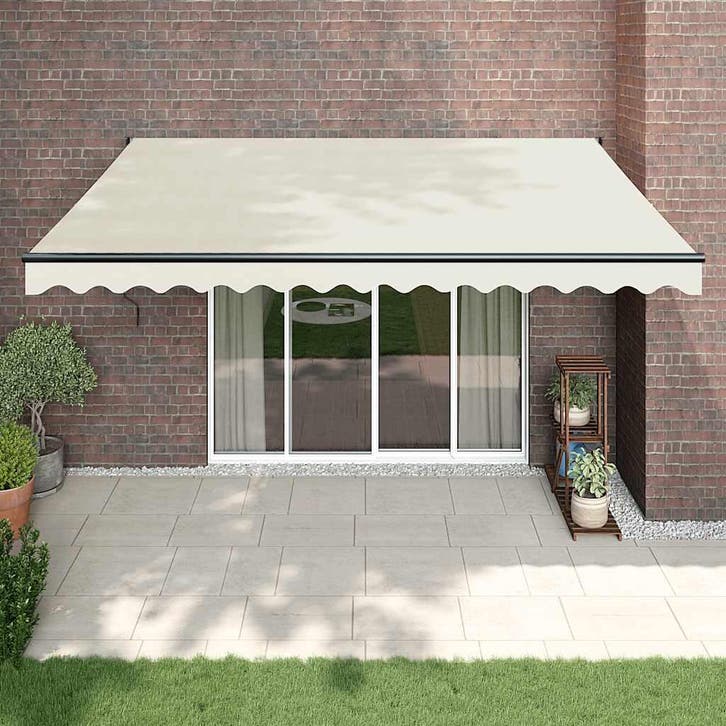 vidaXL Luifel automatisch uitschuifbaar 4x3 m crèmekleurig, Tuin en Terras, Zonneschermen, Nieuw, Verzenden