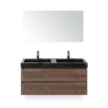 Dante Badmeubelset 120 cm - Tabacco - Wastafel Hardsteen Wit, Ophalen of Verzenden, Nieuw