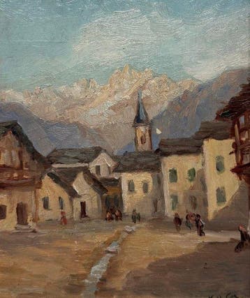 Scuola italiana (XIX-XX) - Paese di Montagna