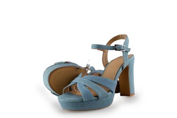 Manfield Sandalen in maat 38 Blauw, Sandalen of Muiltjes, Zo goed als nieuw, Manfield, Verzenden