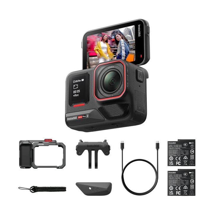 Insta360 Ace Pro 2 Dual Battery Xplorer Bundle Dark Grey, Audio, Tv en Foto, Actiecamera's, Nieuw, Overige merken, Ophalen of Verzenden