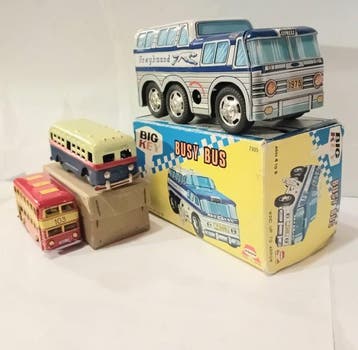 Asahi - Modelbus (3) - Busy Bus Greyhound Dubbeldekker