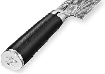 2dekans | Samura Damascus Santokumes 14,5 cm, Ophalen of Verzenden, Zo goed als nieuw