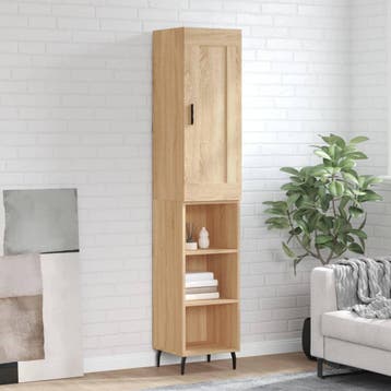vidaXL buffetkast 34,5x34x180 cm bewerkt hout sonoma, Huis en Inrichting, Kasten | Buffetkasten, Minder dan 50 cm, Verzenden, Nieuw