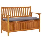 vidaXL Tuinopbergbank 120 cm massief acaciahout, Tuin en Terras, Verzenden, Nieuw, Hout