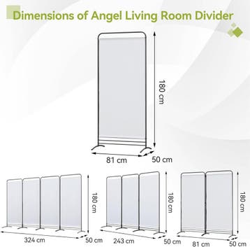 2dekans | Angel Living Kamerscherm - 1 Paneel - 81 x 180 cm, Huis en Inrichting, Woonaccessoires | Overige, Ophalen of Verzenden