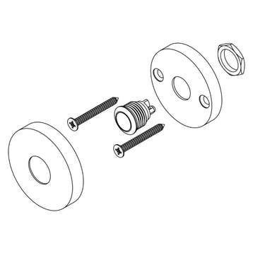 Intersteel Deurbel rond verdekt ø53x10mm - RVS, Huis en Inrichting, Deurbellen, Verzenden, Nieuw