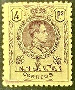 Spanje 1909/1922 - ALFONSO XIII-type medaillon met, Gestempeld