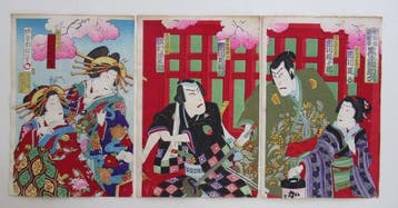Kabuki Scene from Kurotegumi Sukeroku - Utagawa Kunisada III